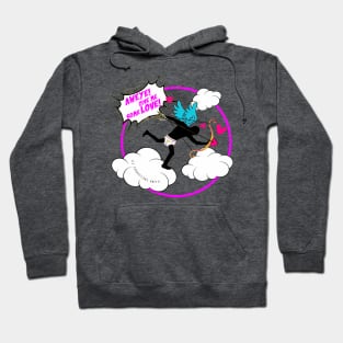 Valentine's Day Lovers Cupid Cartoon | Pink & Red Comic Book Style Hoodie